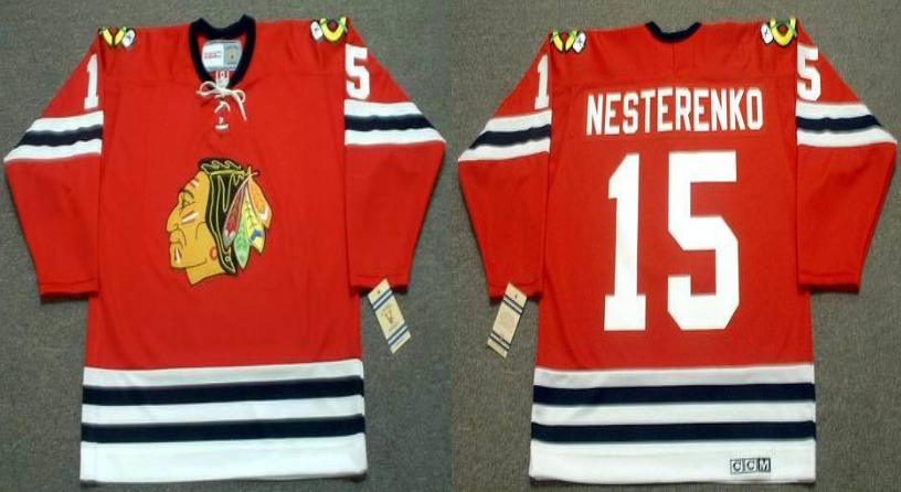 2019 Men Chicago Blackhawks 15 Nesterenko red CCM NHL jerseys